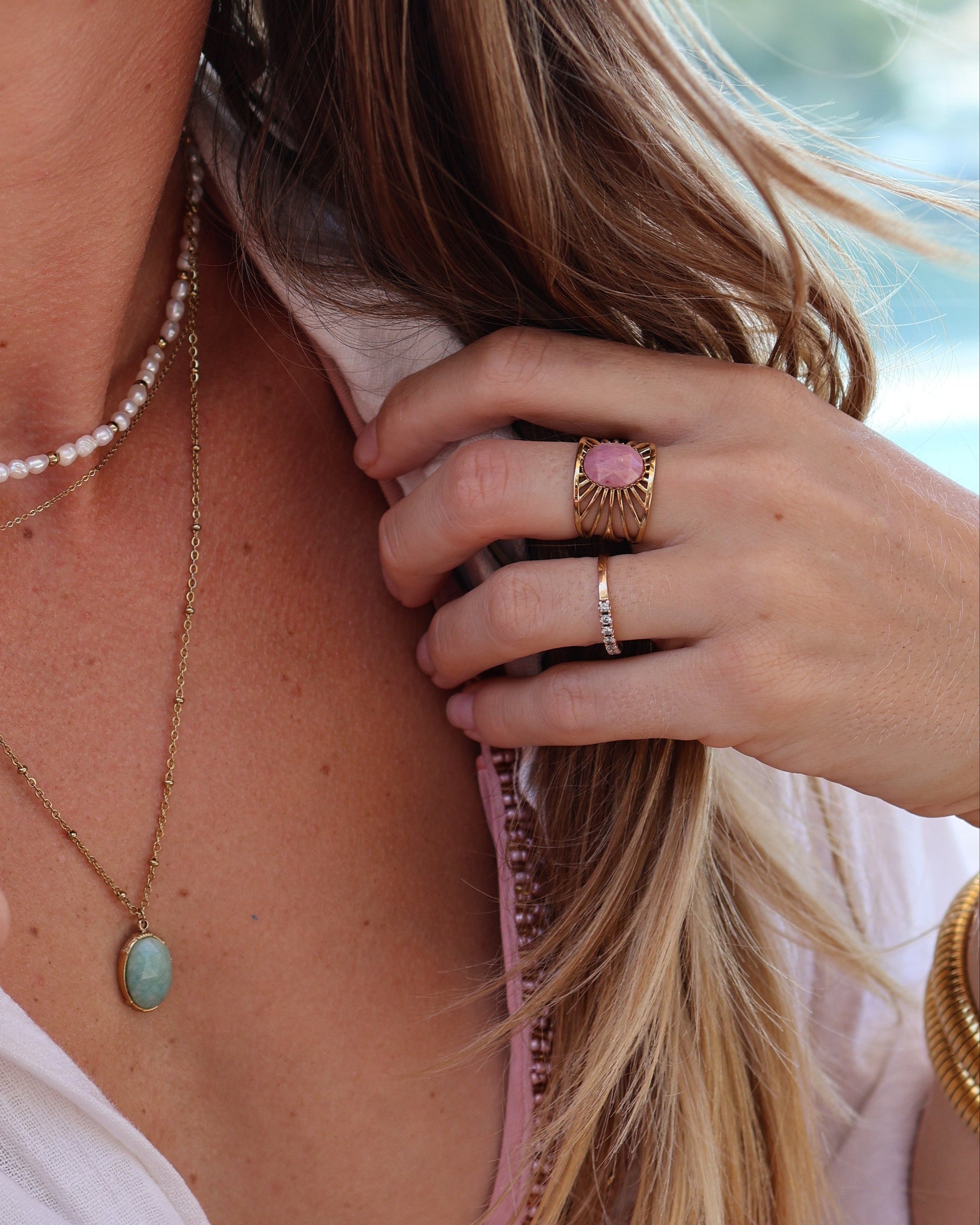 Bali Amazonite ring — natural stone | NOEVAH