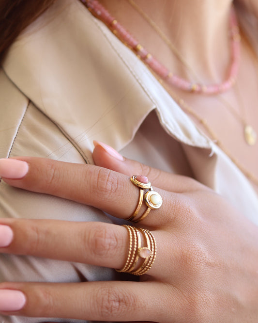 Amalya Rhodochrosite ring — natural stone | NOEVAH