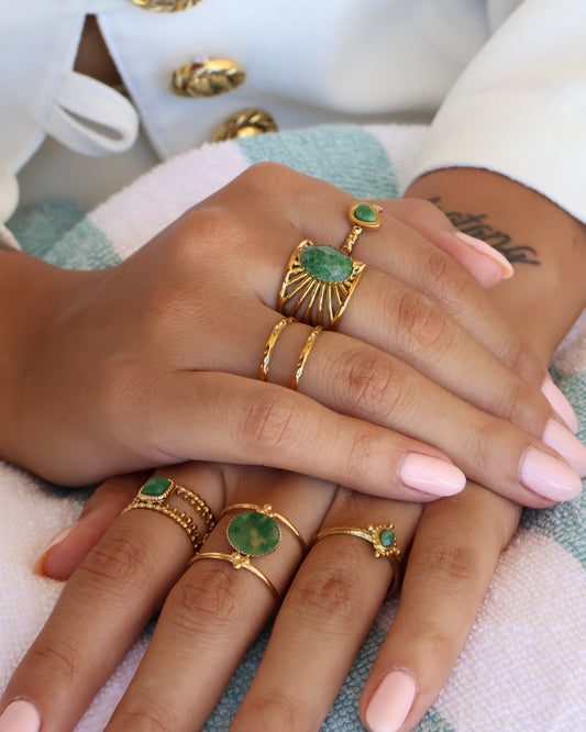 Bali African Jade ring — natural stone | NOEVAH