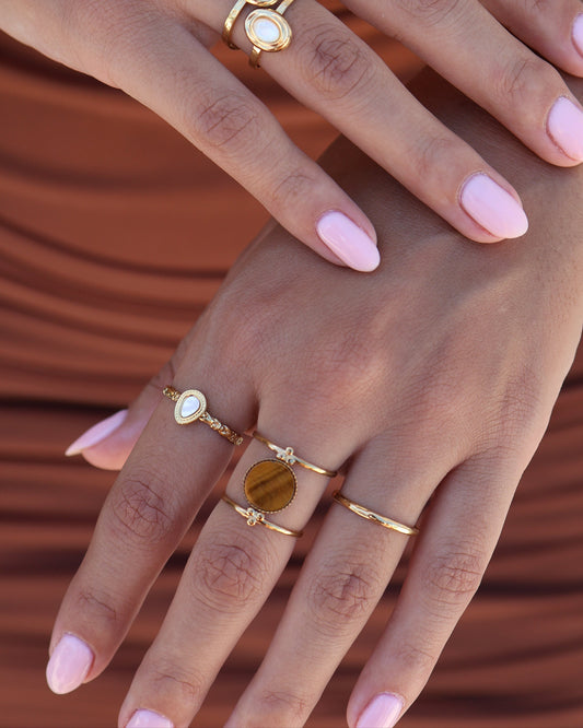 Jerez Mother of Pearl ring — natural stone | NOEVAH