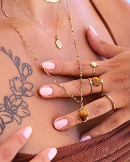 Amalfi Tiger Eye ring — natural stone | NOEVAH