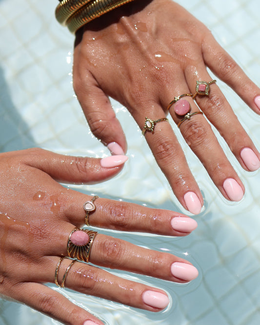 Amalfi Rhodochrosite ring — natural stone | NOEVAH