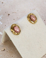 Amalya Rhodochrosite earrings — natural stone | NOEVAH