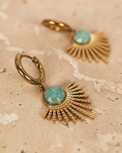 Mystic Amazonite earrings — natural stone | NOEVAH