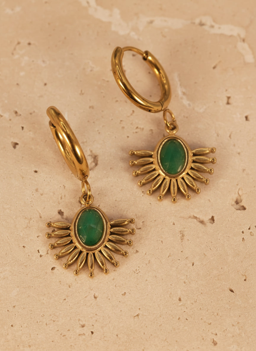 Solaris African Jade earrings — natural stone | NOEVAH