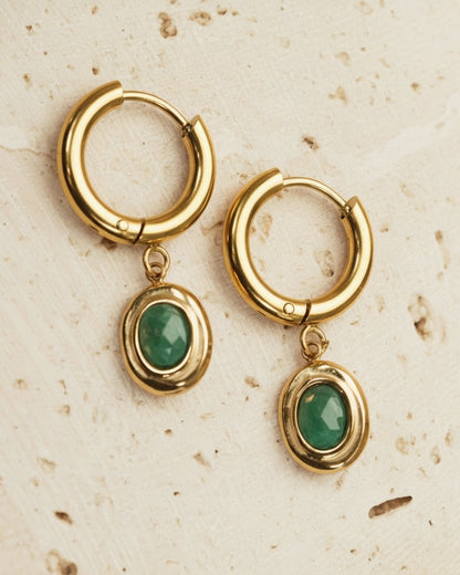 Amalya African Jade earrings — natural stone | NOEVAH