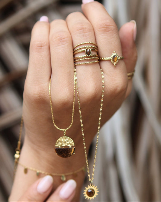 Lagos Tiger Eye ring — natural stone | NOEVAH