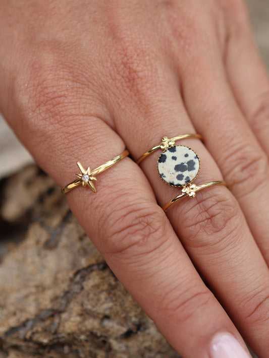 Amalfi Dalmatian Jasper ring — natural stone | NOEVAH