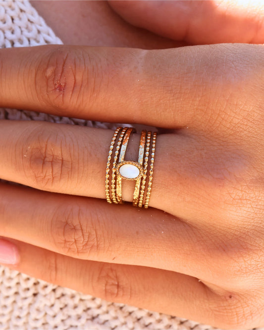 Lagos Mother of Pearl ring — natural stone | NOEVAH