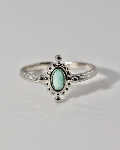 Lisboa Amazonite Silver ring — natural stone | NOEVAH