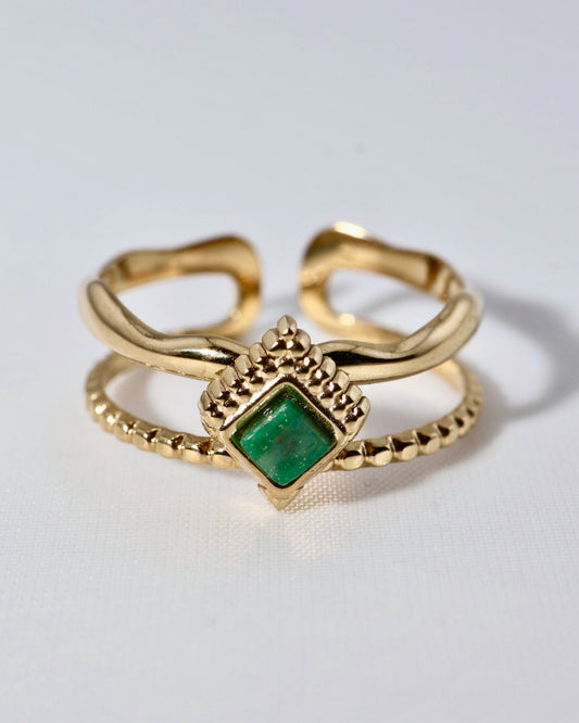Mykonos African Jade ring — natural stone | NOEVAH