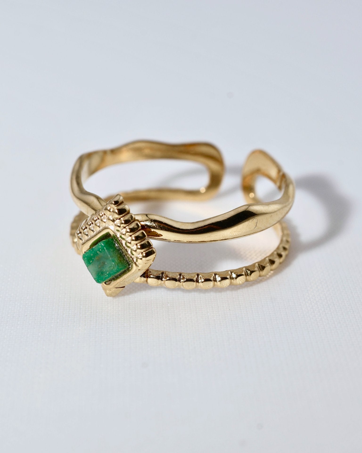 Mykonos African Jade ring — natural stone | NOEVAH