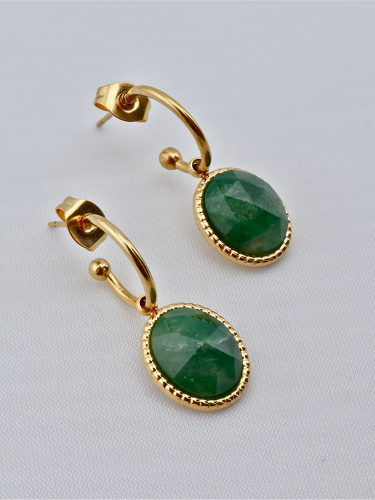 Portimao African Jade earrings — natural stone | NOEVAH