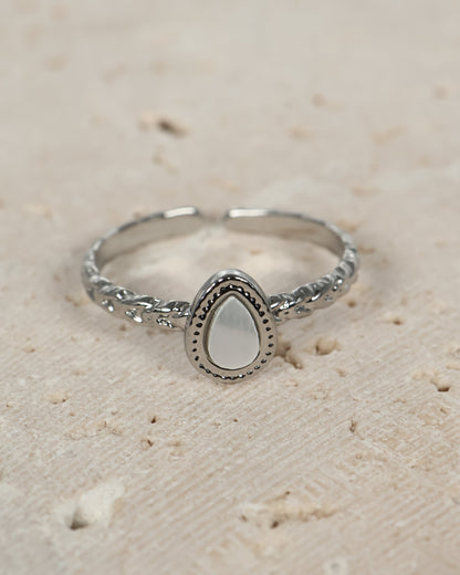 Jerez Mother of Pearl Silver ring — natural stone | NOEVAH