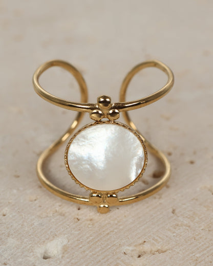Amalfi Mother of Pearl ring — natural stone | NOEVAH