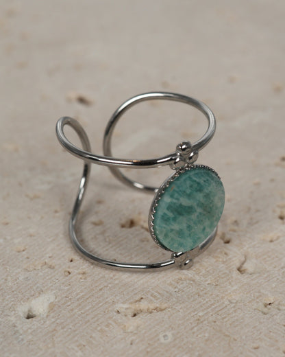 Amalfi Amazonite Silver ring — natural stone | NOEVAH