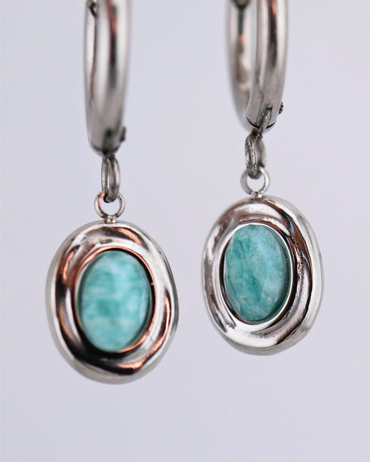 AMALYA Amazonite earrings — natural stone | NOEVAH
