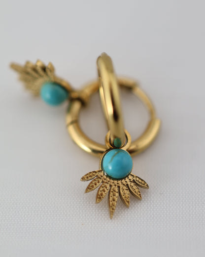 Boucles d'oreilles AURELIA turquoise africaine NOEVAH