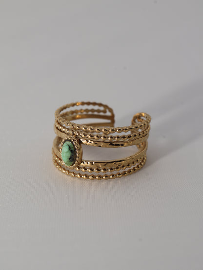 Lagos African Turquoise ring — natural stone | NOEVAH