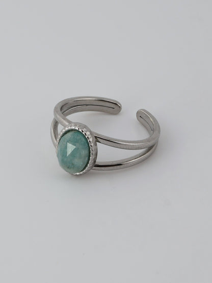 Portimao Amazonite Silver Ring