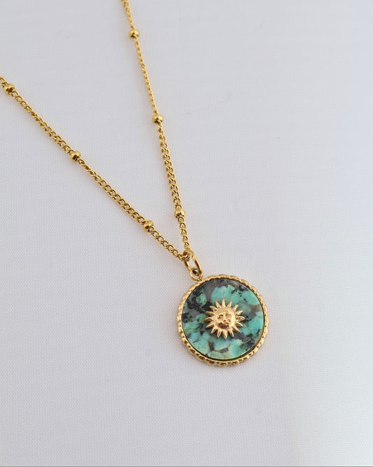 Malaga African Turquoise necklace — natural stone | NOEVAH