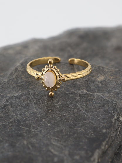 Lisboa Mother of Pearls ring — natural stone | NOEVAH