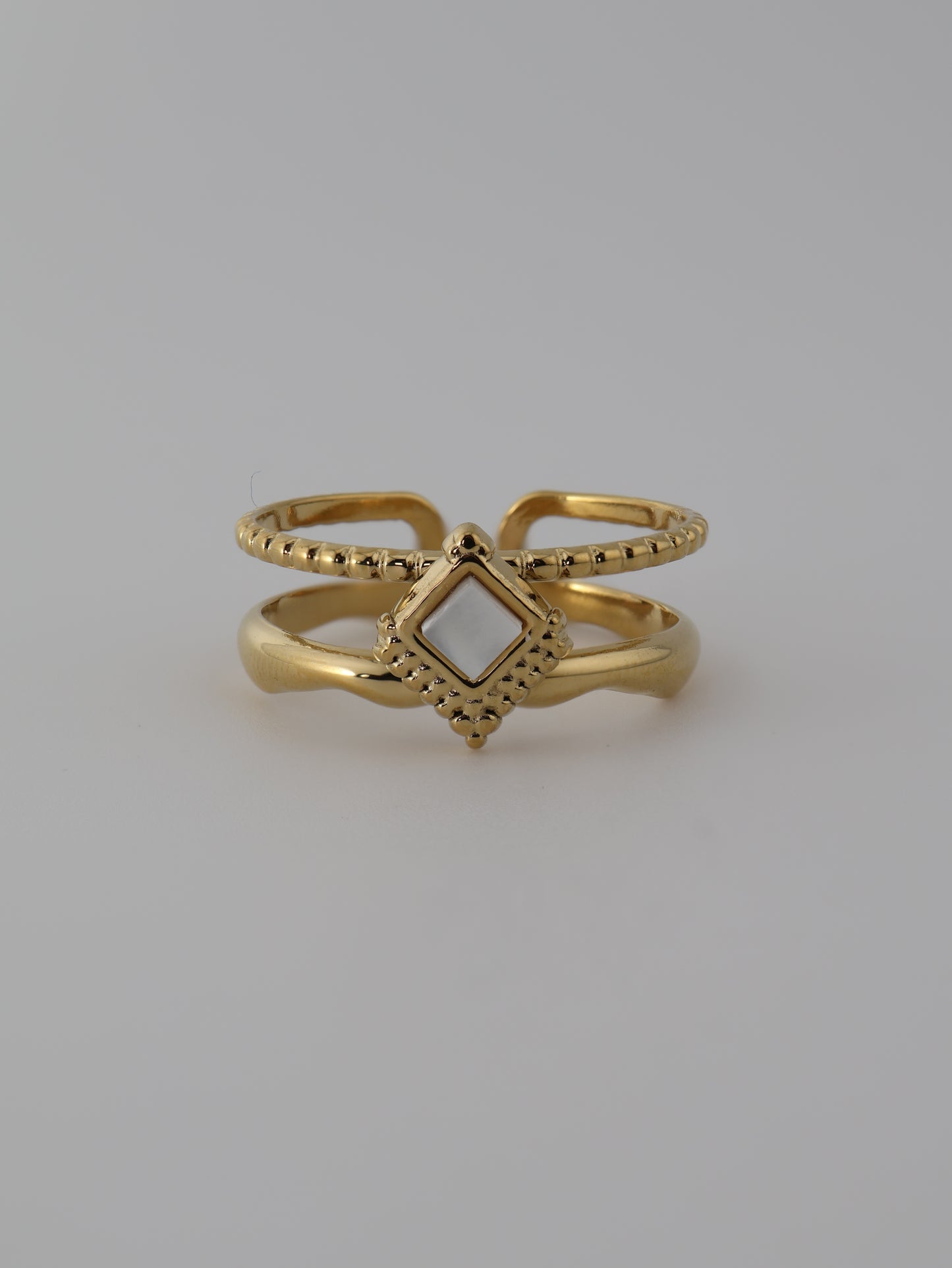 Mykonos Mother of Pearls ring — natural stone | NOEVAH