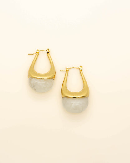 Mina White Resin earrings — stainless steel | NOEVAH