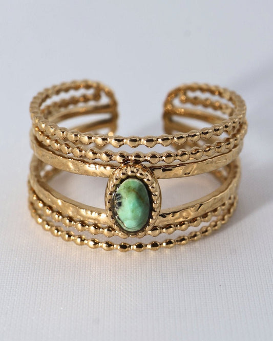 Lagos African Turquoise ring — natural stone | NOEVAH