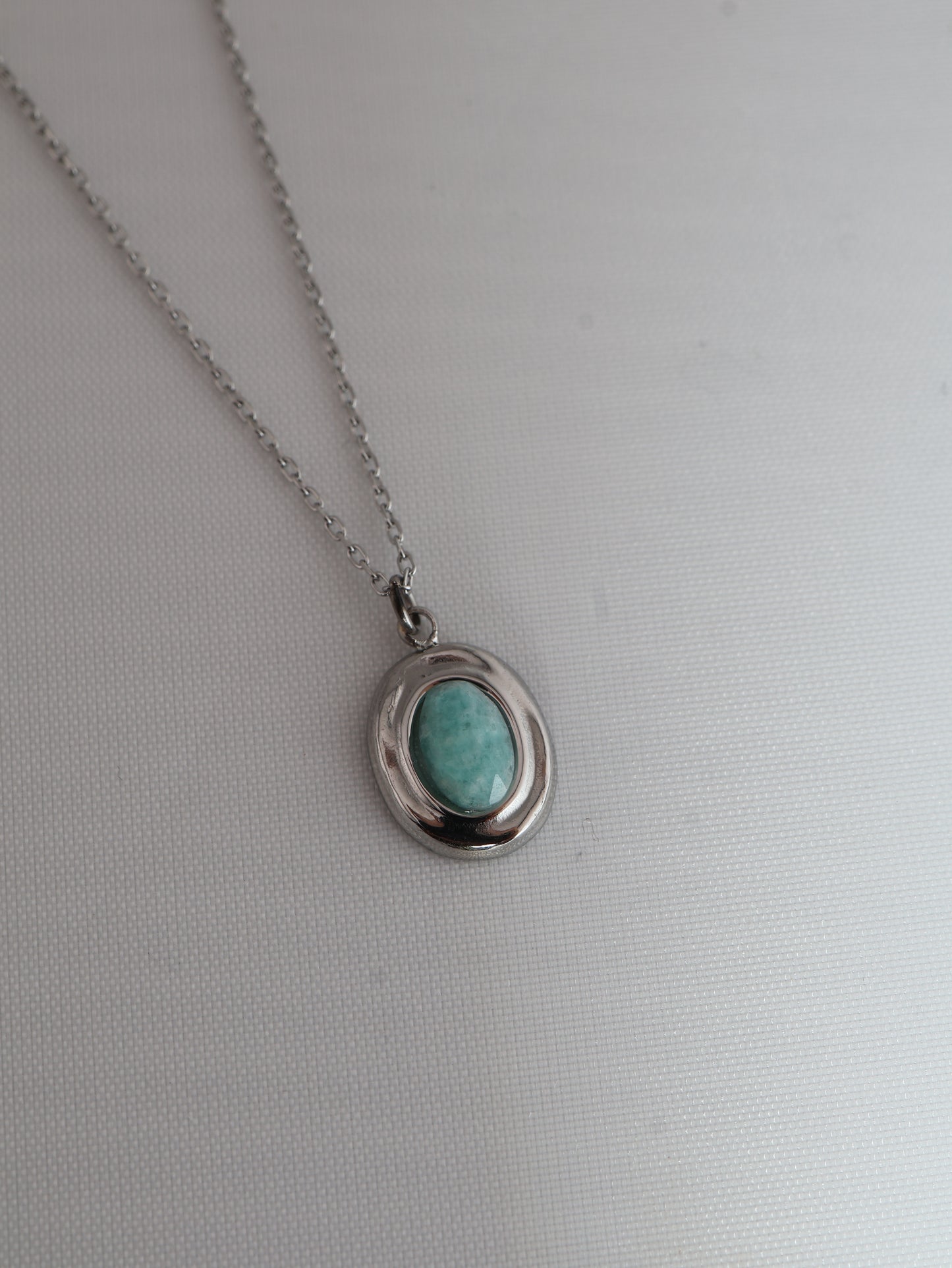 Amalya Amazonite Silver necklace — natural stone | NOEVAH