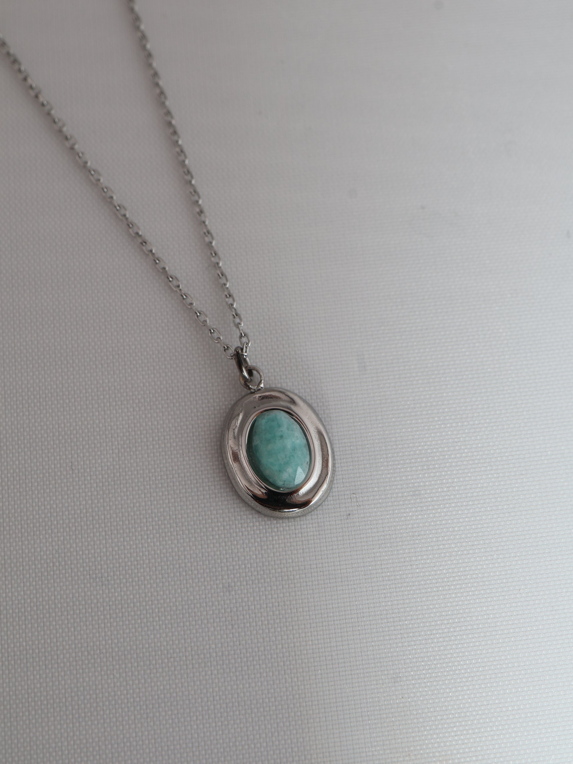 Amalya Amazonite Silver necklace — natural stone | NOEVAH