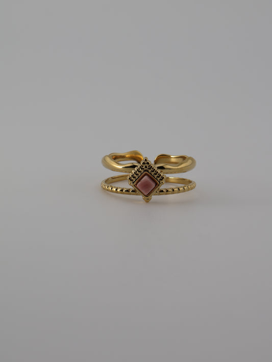 Mykonos Rhodochrosite ring — natural stone | NOEVAH