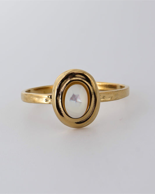 Amalya Mother of Pearls ring — natural stone | NOEVAH