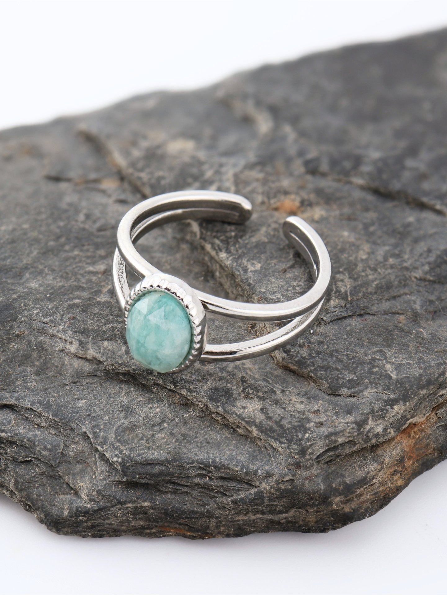 Portimao Amazonite Silver Ring