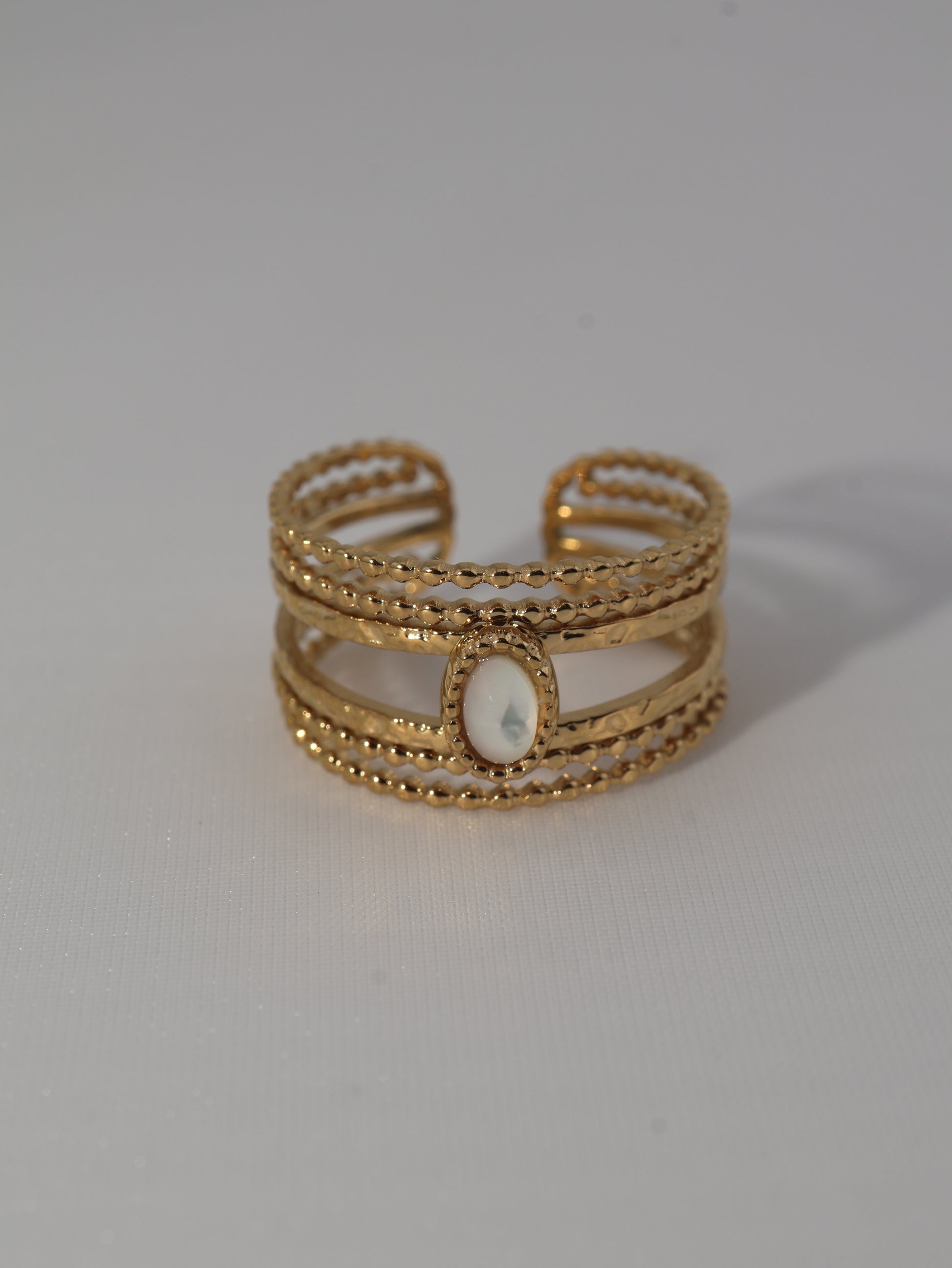 Lagos Mother of Pearls ring — natural stone | NOEVAH