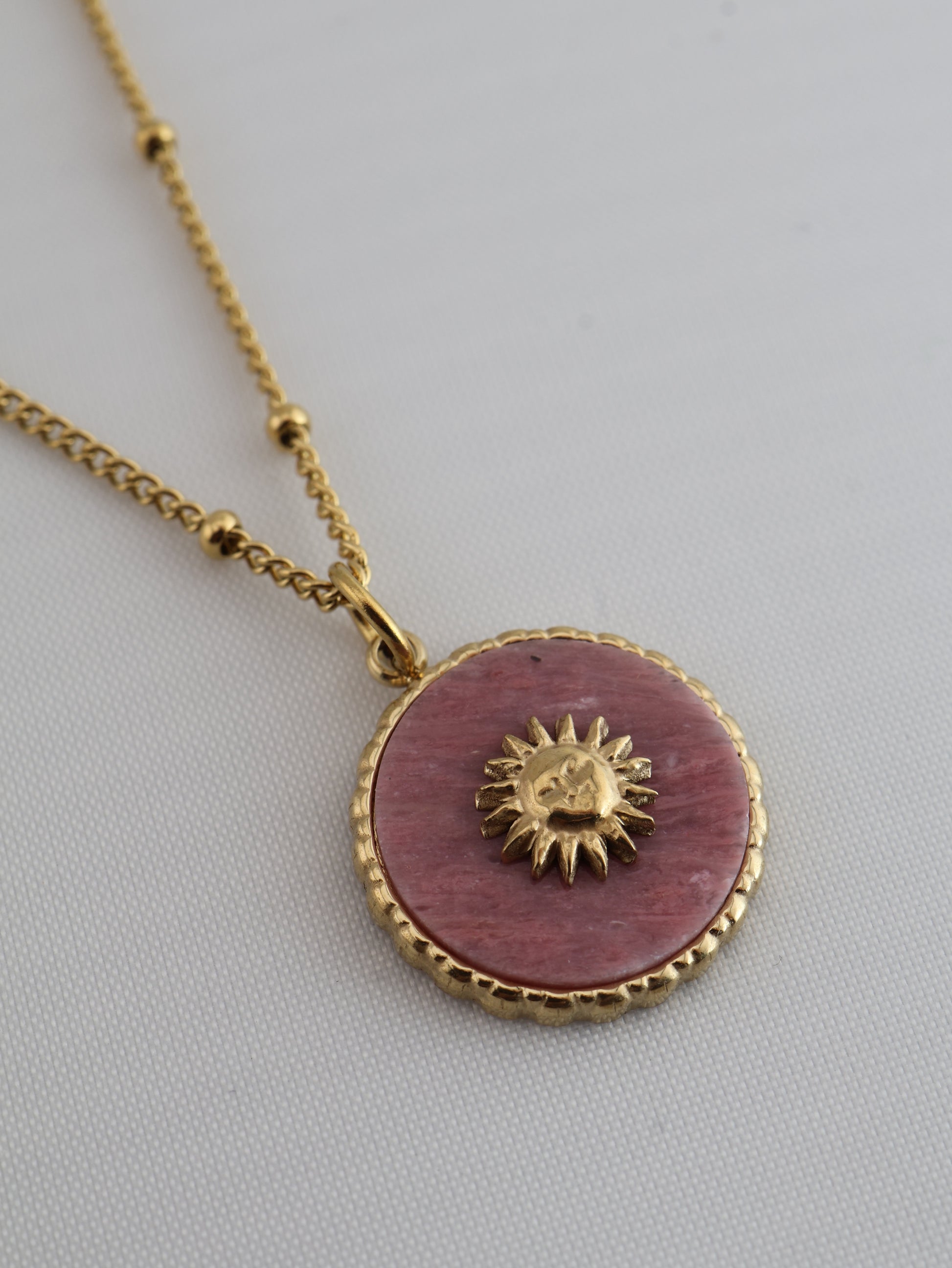 Malaga Rhodochrosite necklace — natural stone | NOEVAH