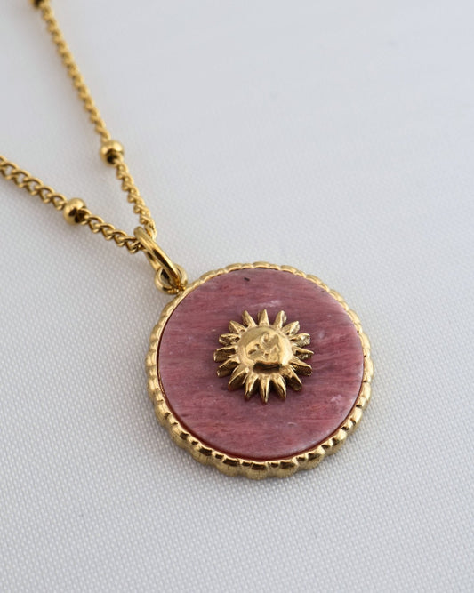 Malaga Rhodochrosite necklace — natural stone | NOEVAH