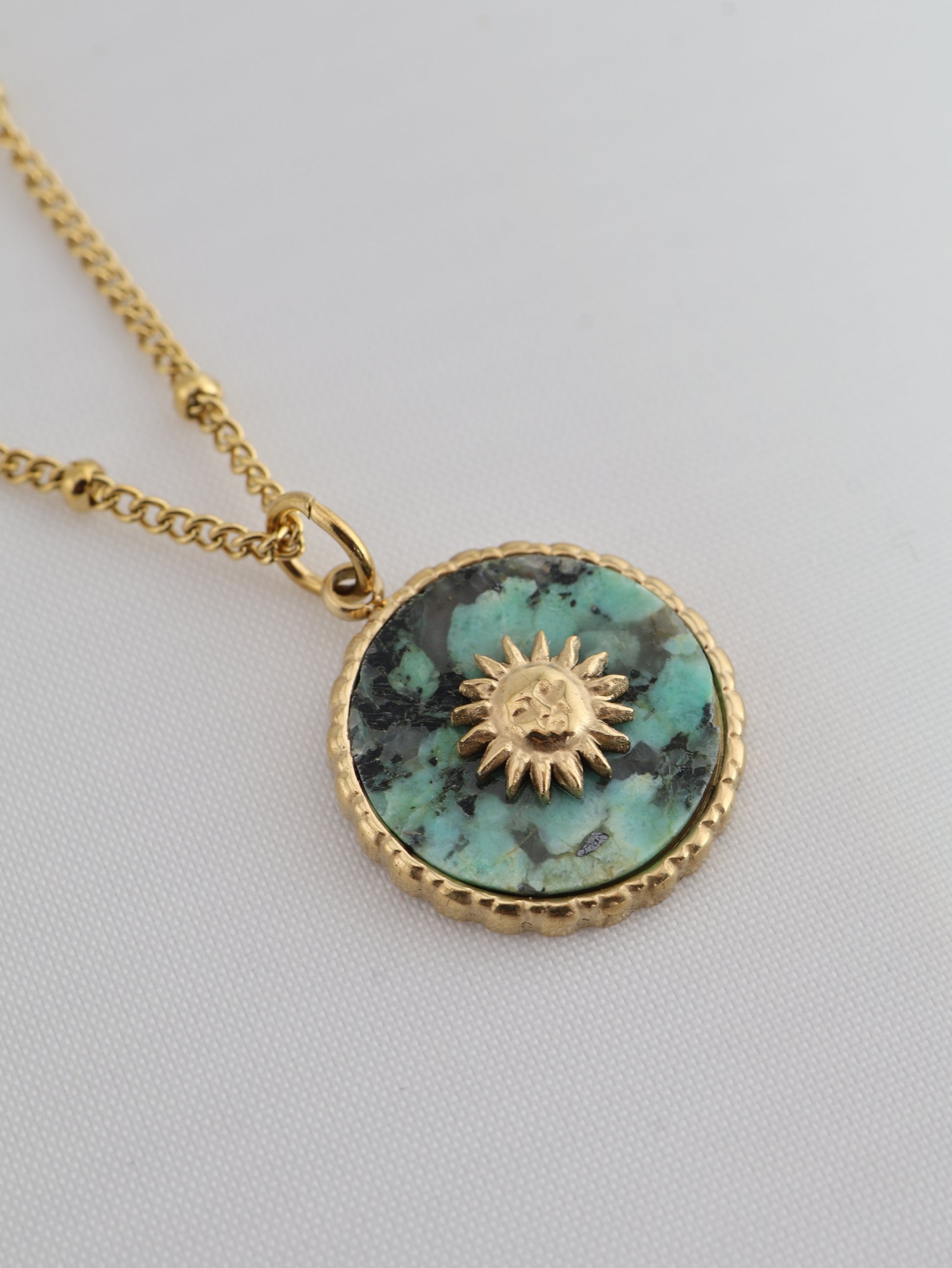Malaga African Turquoise necklace — natural stone | NOEVAH