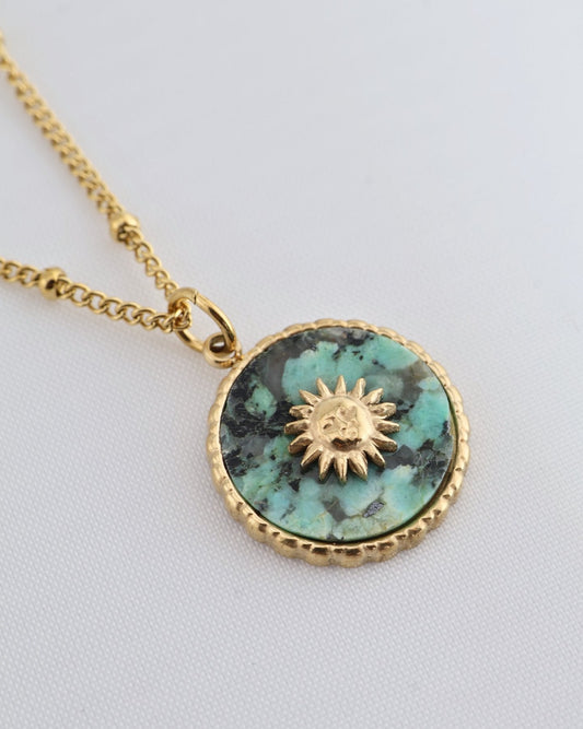 Malaga African Turquoise necklace — natural stone | NOEVAH