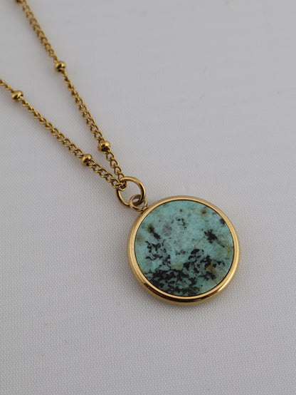 Juna African Turquoise necklace — natural stone | NOEVAH