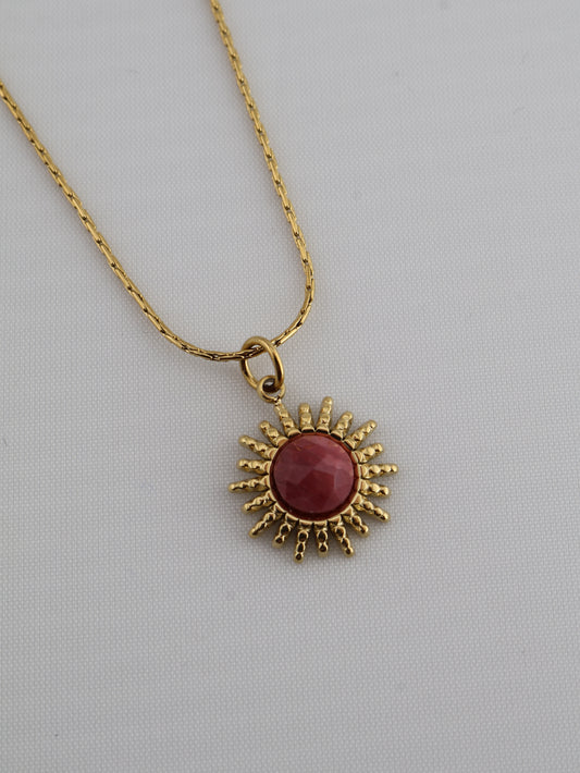 Samira Rhodochrosite necklace — natural stone | NOEVAH