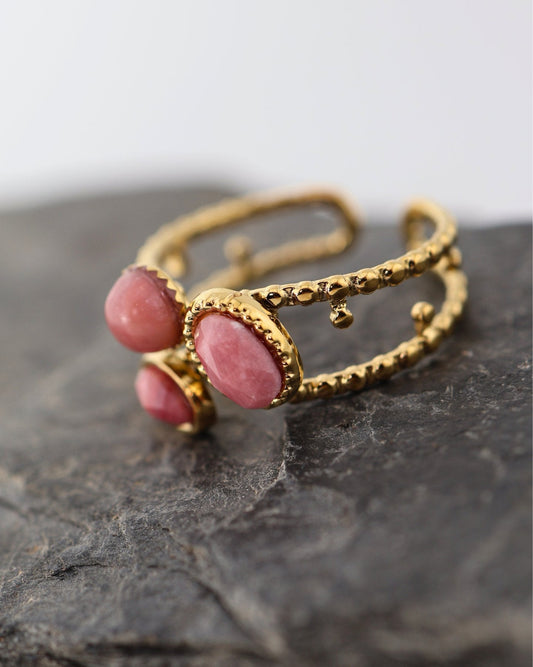 Zanzi Rhodochrosite ring — natural stone | NOEVAH