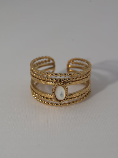 Lagos Mother of Pearls ring — natural stone | NOEVAH