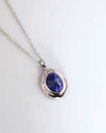 Amalya Lapis Lazuli Silver necklace — natural stone | NOEVAH