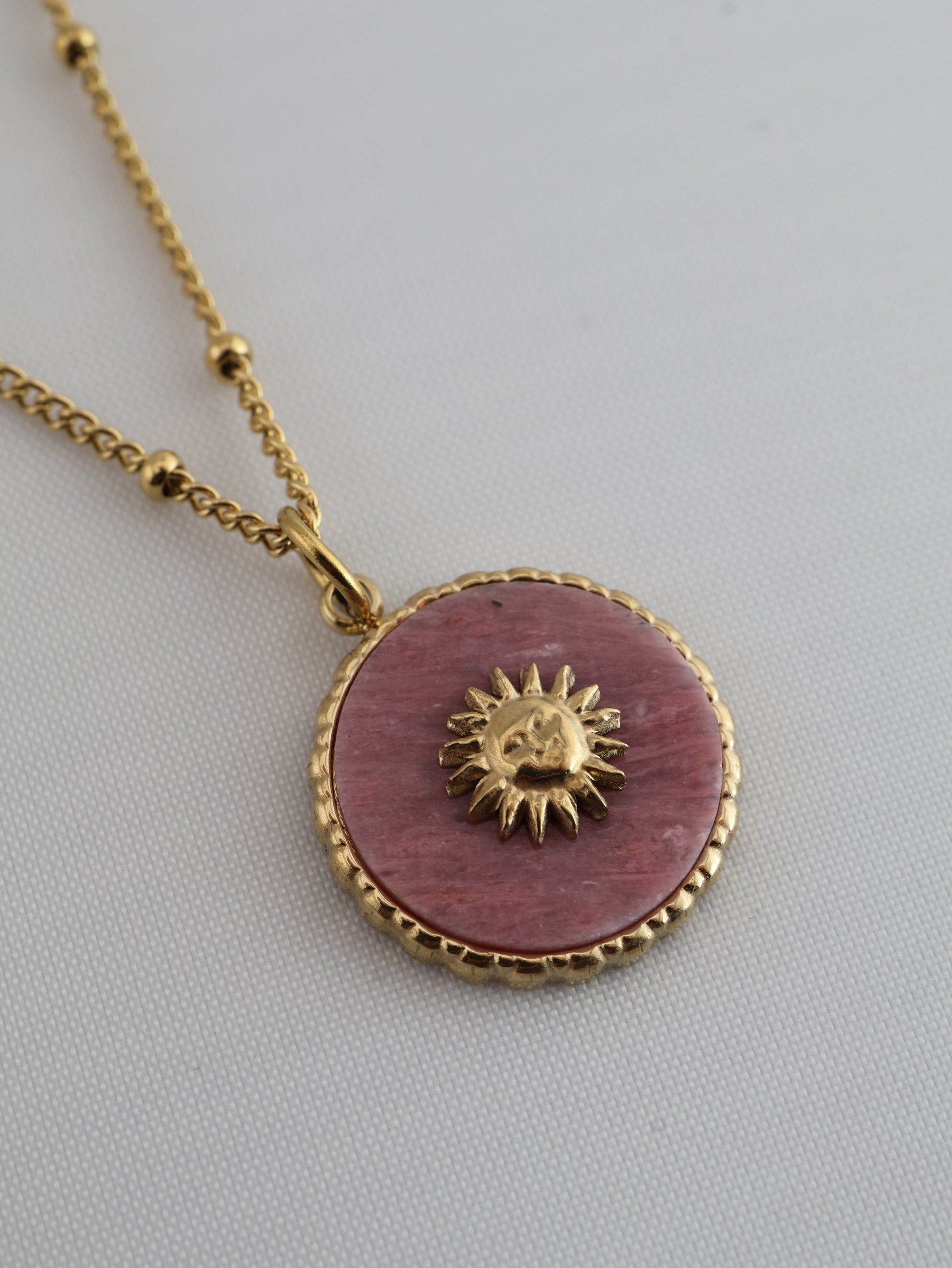 Malaga Rhodochrosite necklace — natural stone | NOEVAH