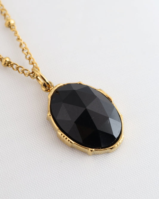 Santorini Black Agate necklace — natural stone | NOEVAH