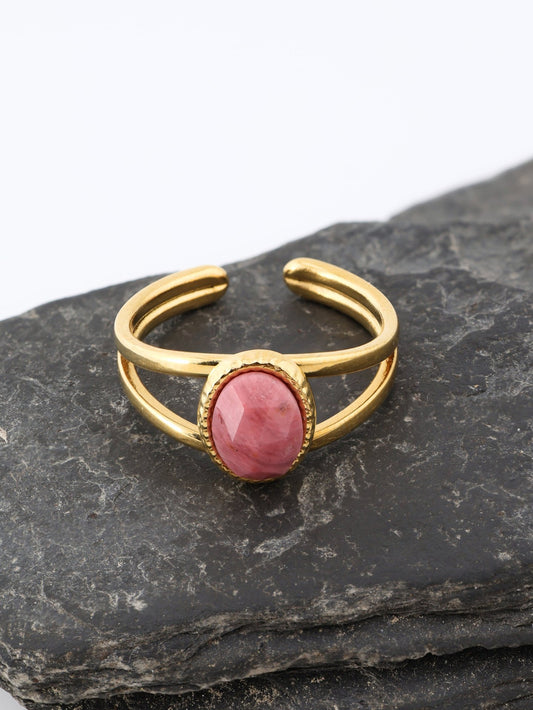 Portimao Rhodochrosite ring — natural stone | NOEVAH