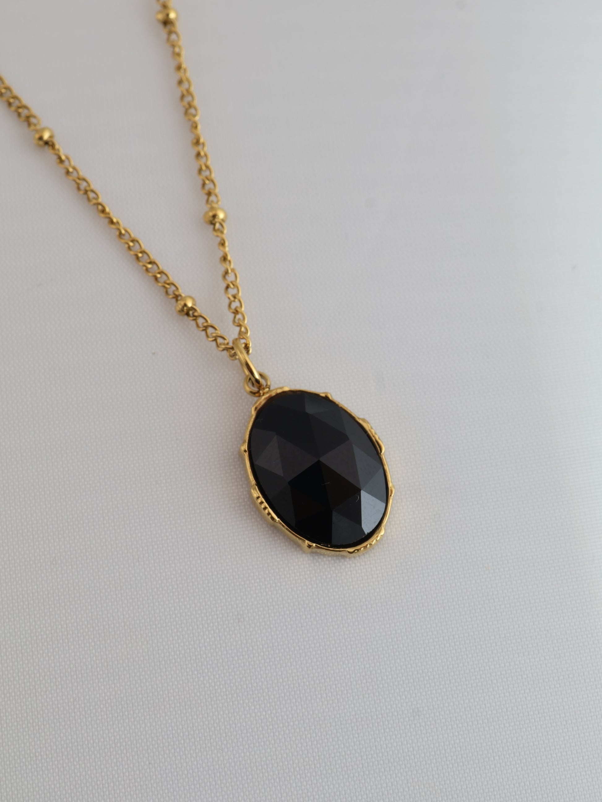 Portimao Black Agate necklace — natural stone | NOEVAH