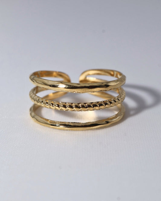 Prague Gold ring — stainless steel | NOEVAH