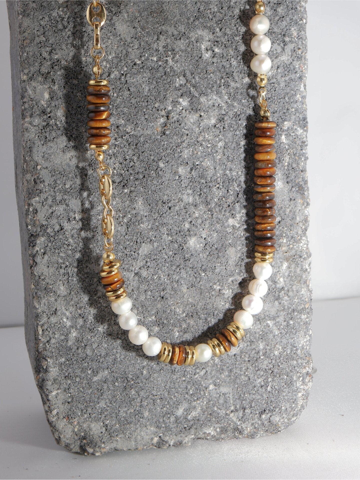 Atlas Tiger Eye necklace — natural stone | NOEVAH